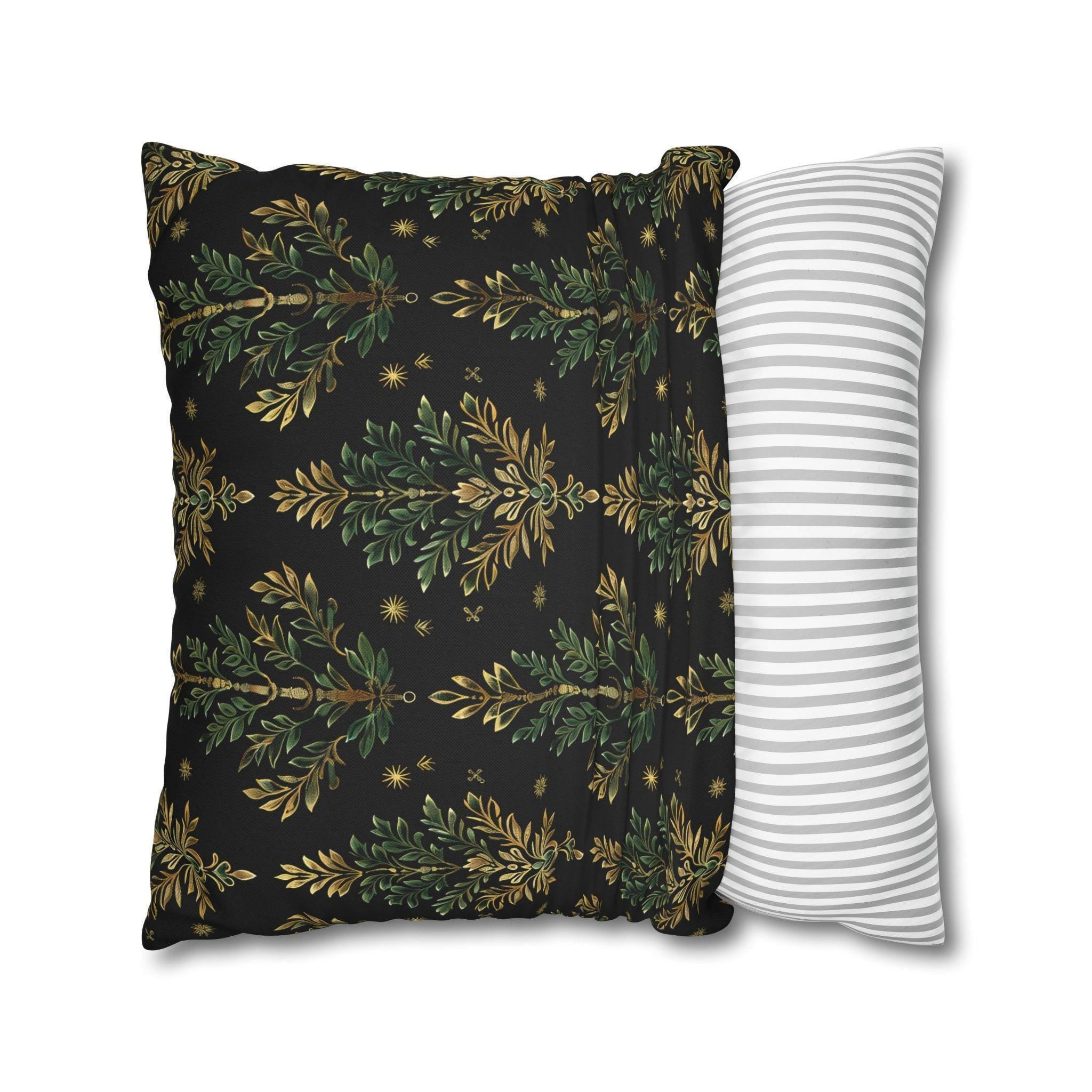 William Morris Christmas Tree Pillow Cover: Gold Botanical Holiday Decor