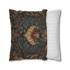 Coastal Christmas Pillow Cover: Tropical William Morris Tree, Red Gold Blue