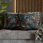 Elegant Holly Berries Pillow Cover: Festive Christmas Decor