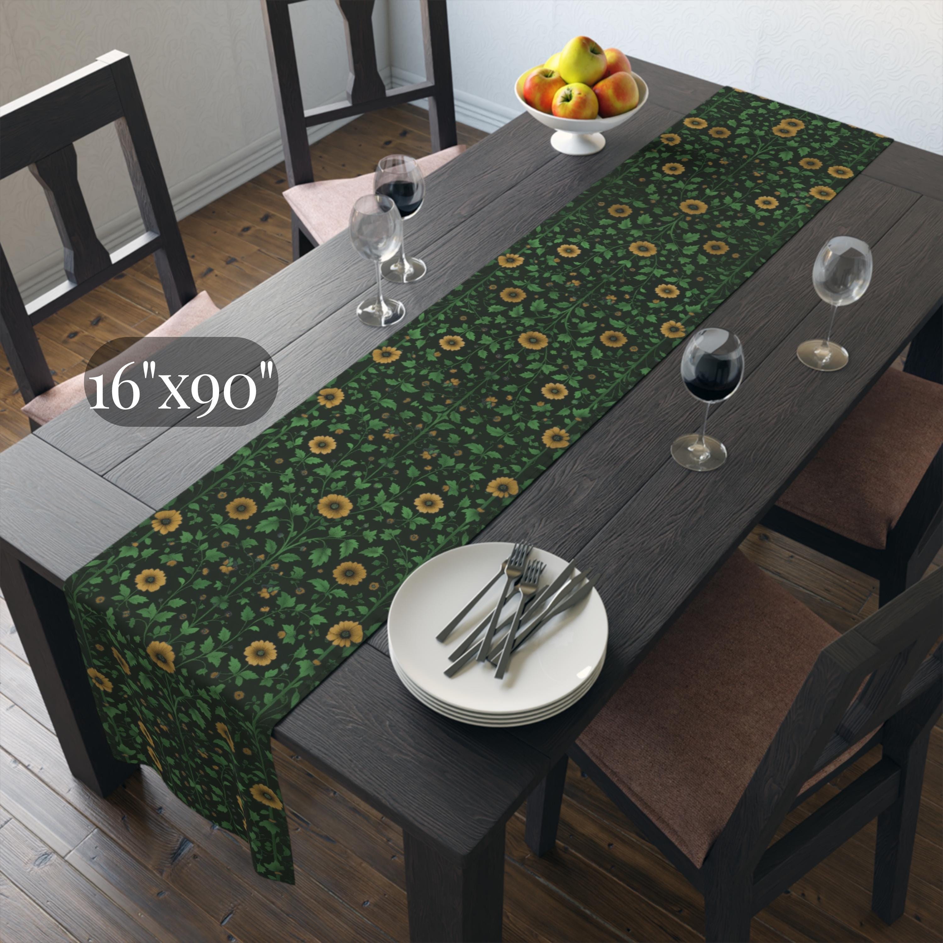 Elegant William Morris Arts and Crafts Floral Table Runner: 7 Colorway Choices