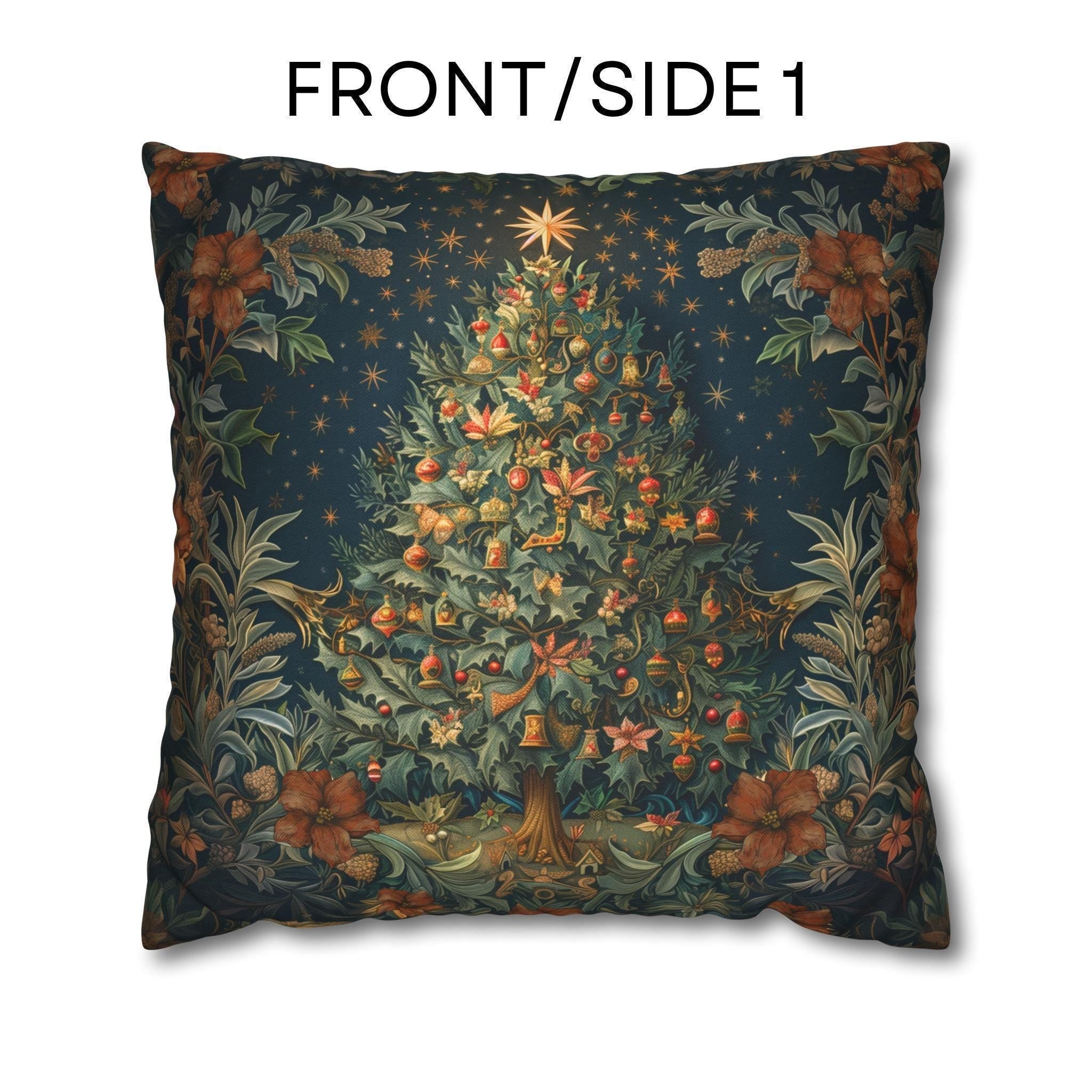 William Morris Christmas Tree Pillow Cover: Elegant Holiday Decor