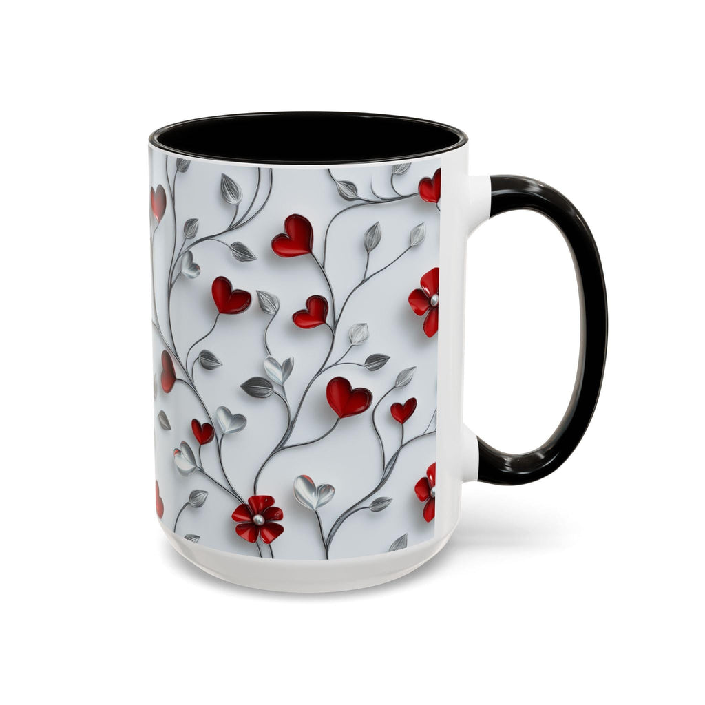 Romantic Valentine's Day Mug: Intertwining Vines Design, Colorful 11oz/15oz Gift for Loved Ones
