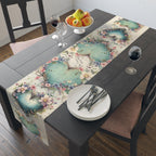 Romantic Floral Heart Table Runner: Elegant Wedding Decor & Dining Accessory for Special Occasions