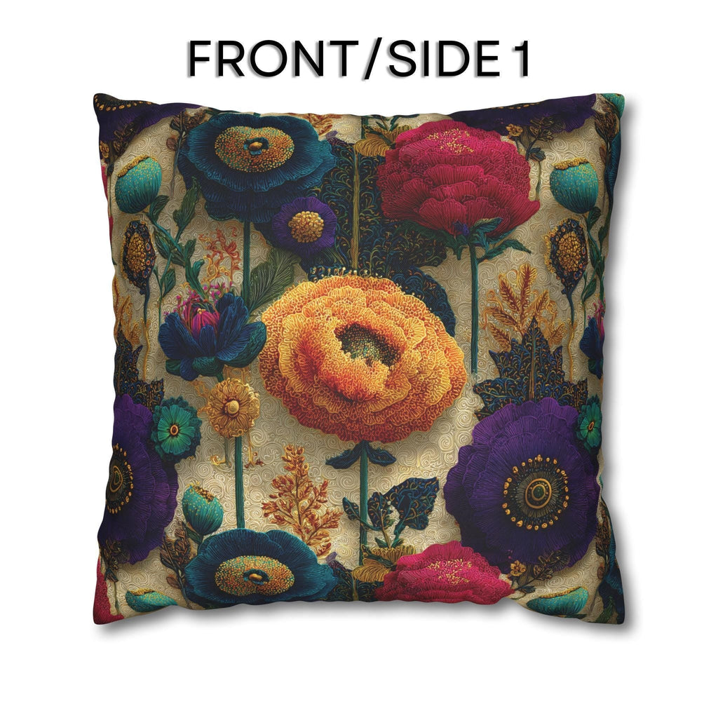 Art Nouveau Pillow Cover: Klimt Inspired Jewel Tone Floral Decor