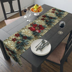 Poinsettia Table Runner: Holiday Cotton Dining Decor