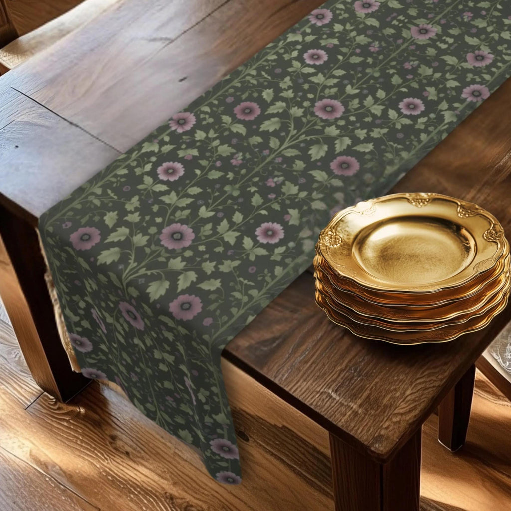 Elegant William Morris Arts and Crafts Floral Table Runner: 7 Colorway Choices