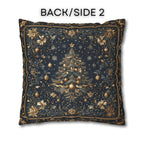 William Morris Inspired Christmas Tree Pillow Cover:  Midnight Blue with Vintage Style Florals
