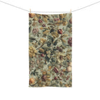 William Morris Inspired Fall Botanical Hand Towel: Sage Mint, Wine, Wheat