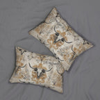 Distressed Longhorn Skull Lumbar Pillow: Western Ranch Decor Rustic Southwest Accent