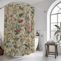 William Morris Botanical Shower Curtain: Vintage-Inspired Floral Tapestry in Soft Earthy Tones