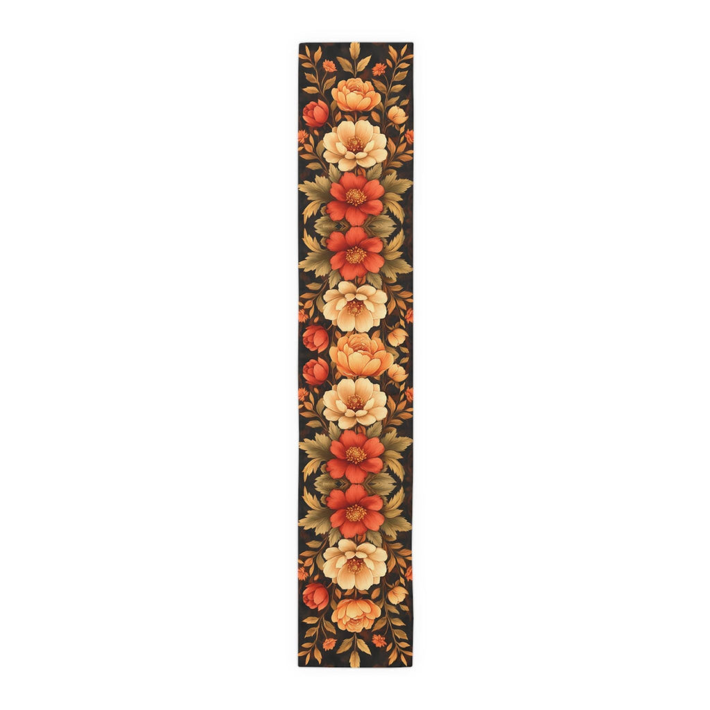 Boho Peony Table Runner: Rustic Autumn Floral for Dining