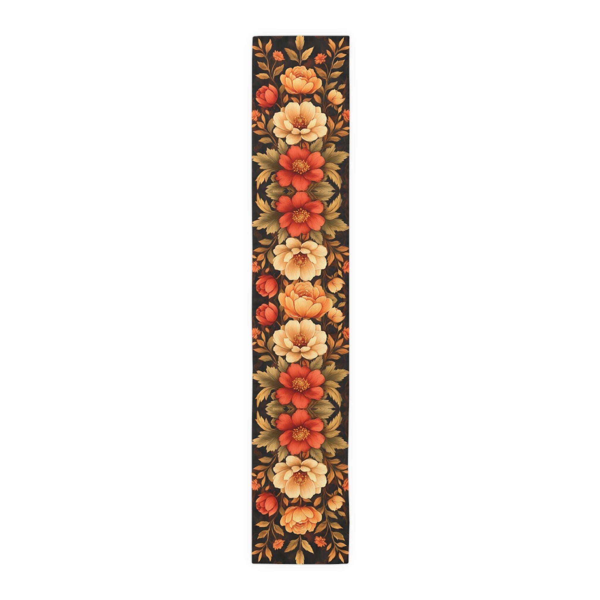 Boho Peony Table Runner: Rustic Autumn Floral for Dining