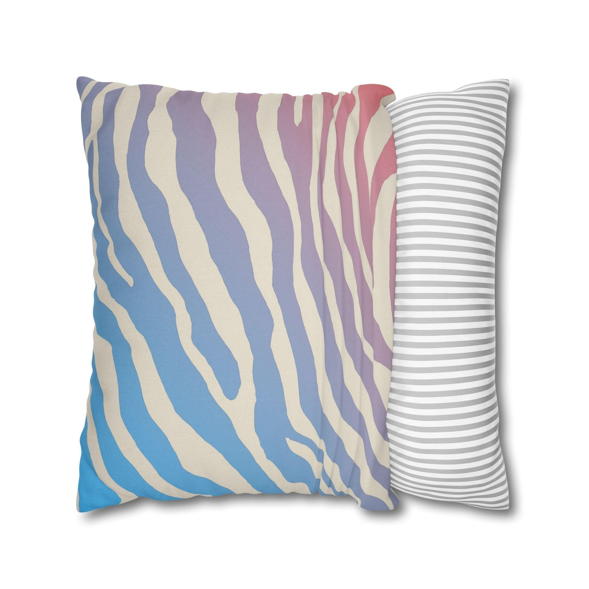 Zebra Stripe Pillow Cover: Cotton Candy Ombre, Pastel Decor