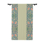 William Morris Pimpernel-Inspired Blackout Panel Curtain: Modern Blue Coral Pink Botanical