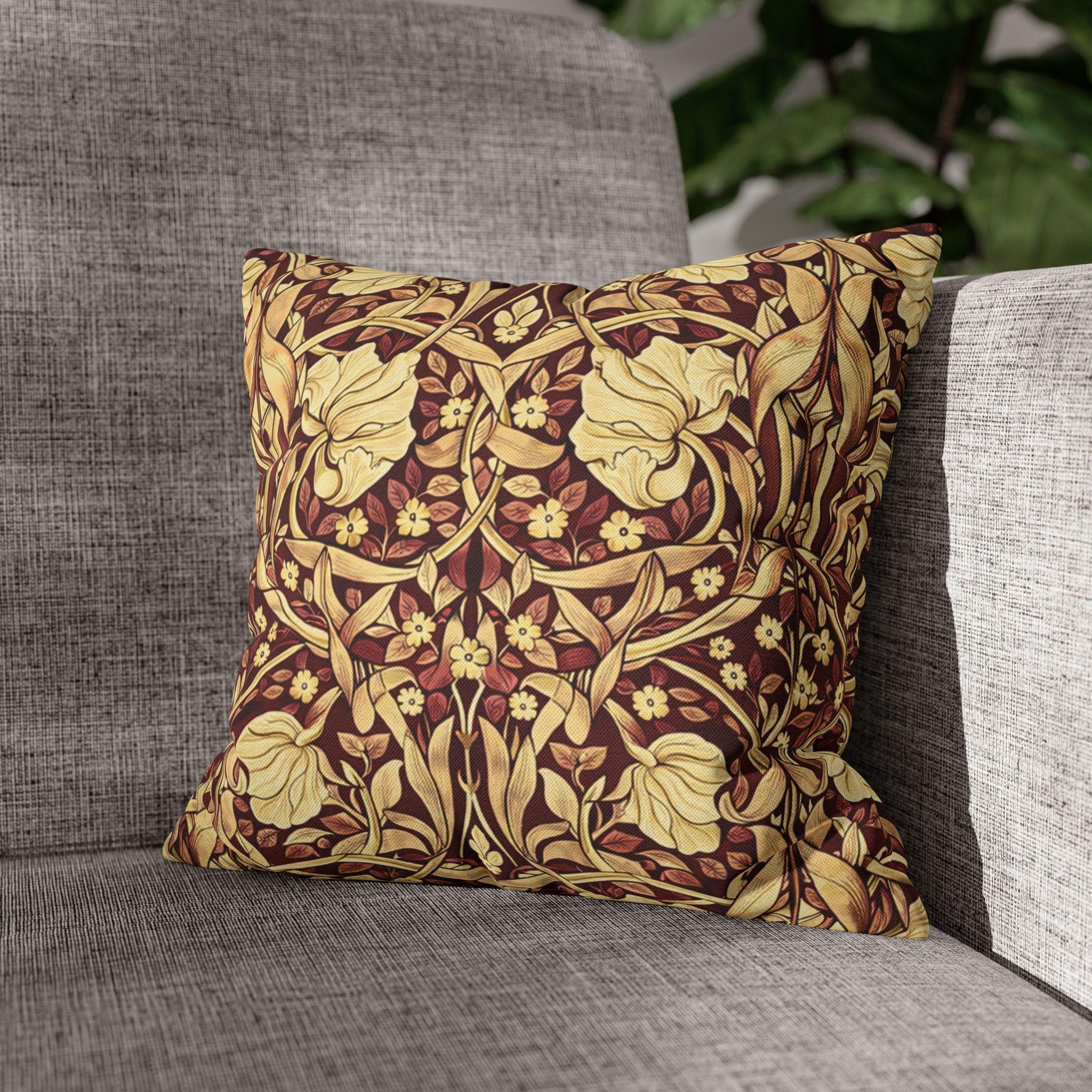 William Morris Pillow Cover: Burgundy Champagne Vintage Pimpernel Reconstructed