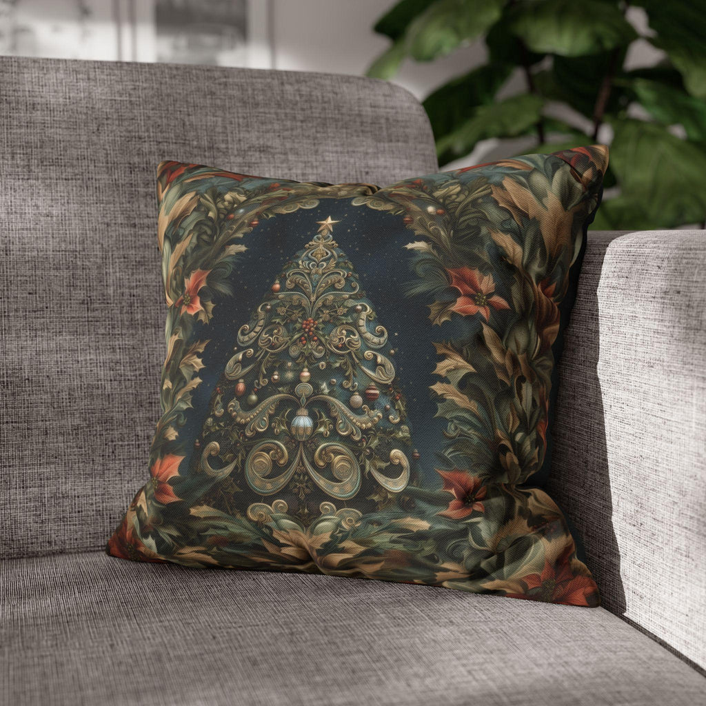 William Morris Christmas Tree Pillow Cover: Botanical Holiday Decor