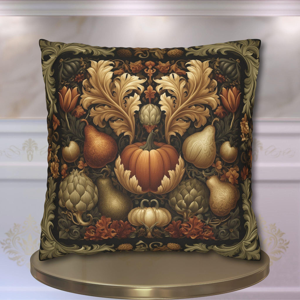 William Morris Inspired Pillow Cover: Vintage Style Autumn Harvest Tapestry