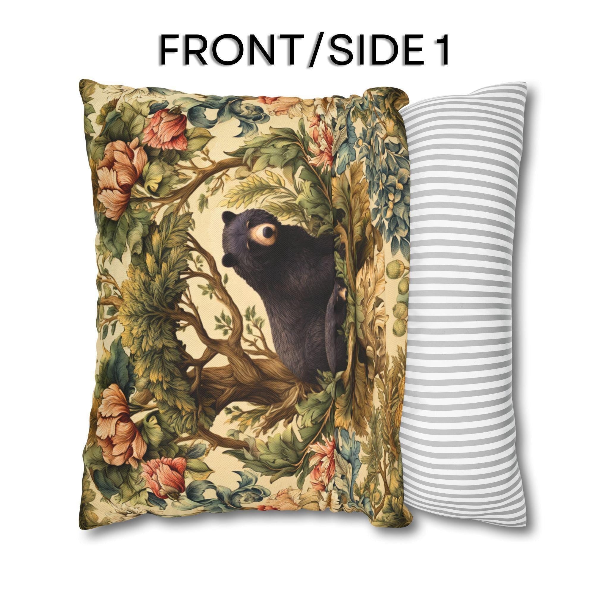 William Morris Woodland Animals Pillow Cover: Squirrel, Skunk, Doe, Bear Designs