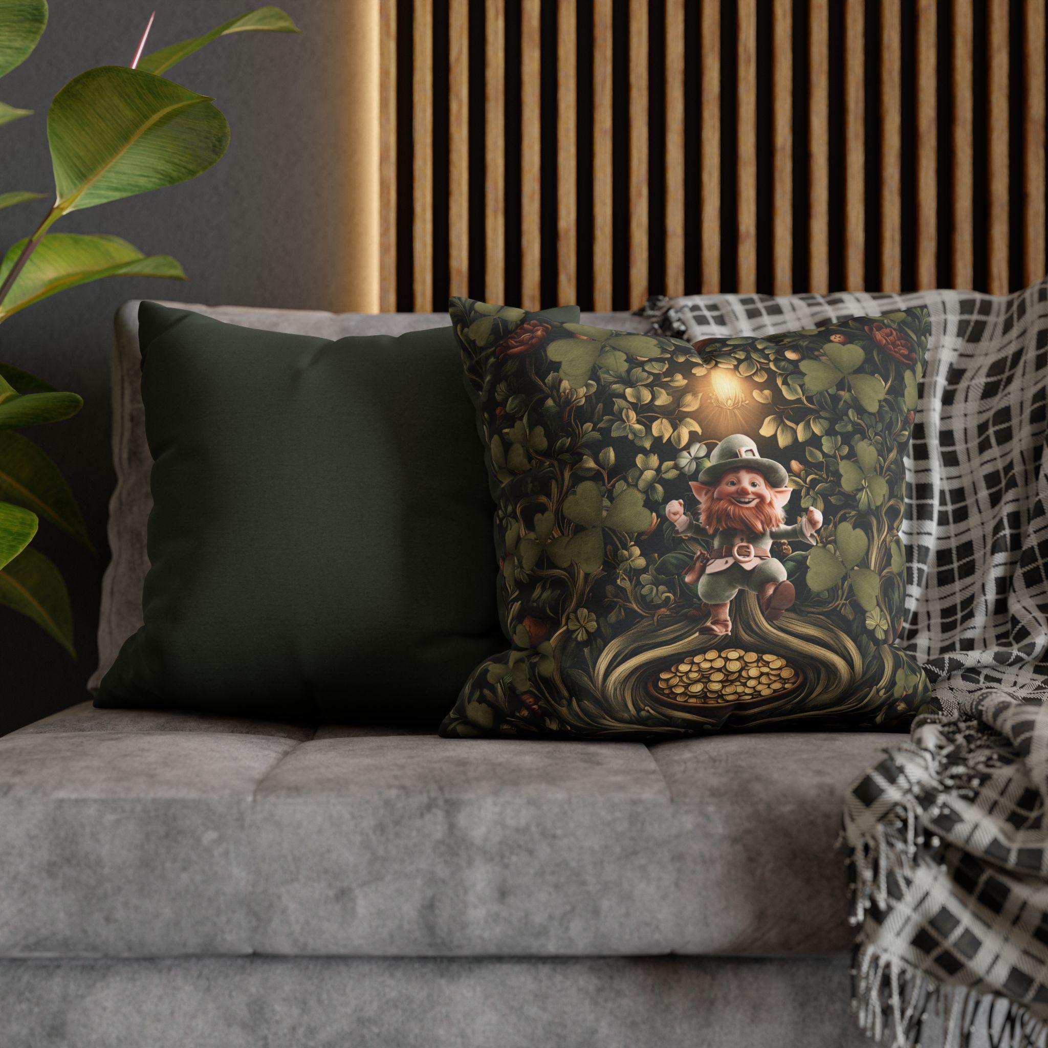Botanical Shamrock Pillowcase - William Morris Inspired St Patrick's Decor