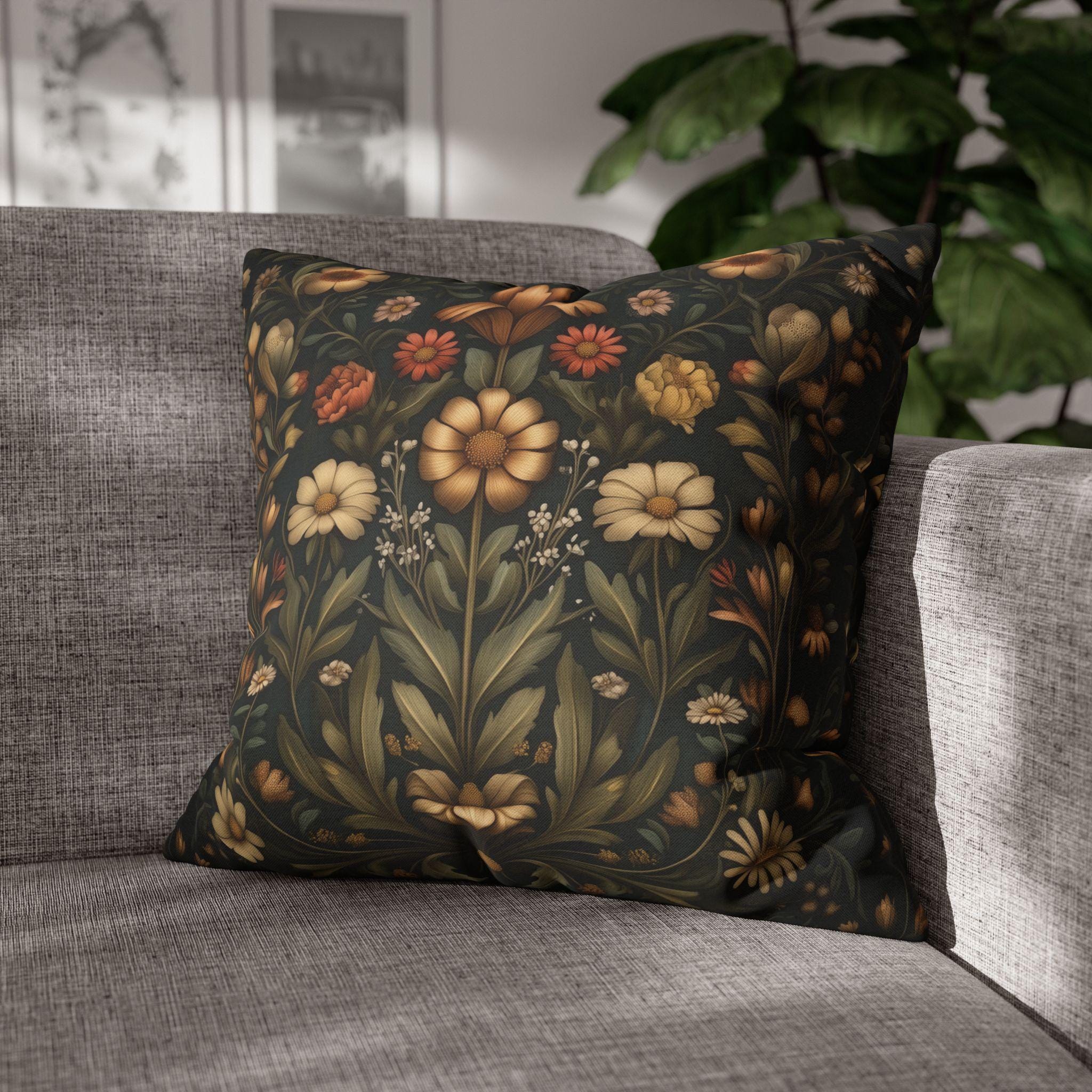 William Morris Inspired Throw Pillow Cover: Spring Garden Botanicals