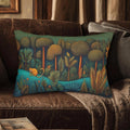 Monkey Jungle Safari Lumbar Pillow: Tropical Botanical Animal Decor
