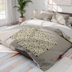 William Morris Fleece Throw: Navy Botanical Arts and Crafts Blanket