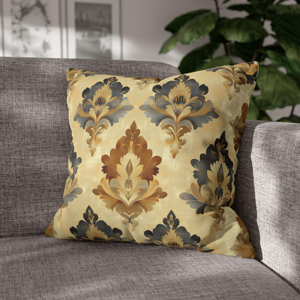 French Farmhouse Damask Pillow Cover: Elegant Home Decor