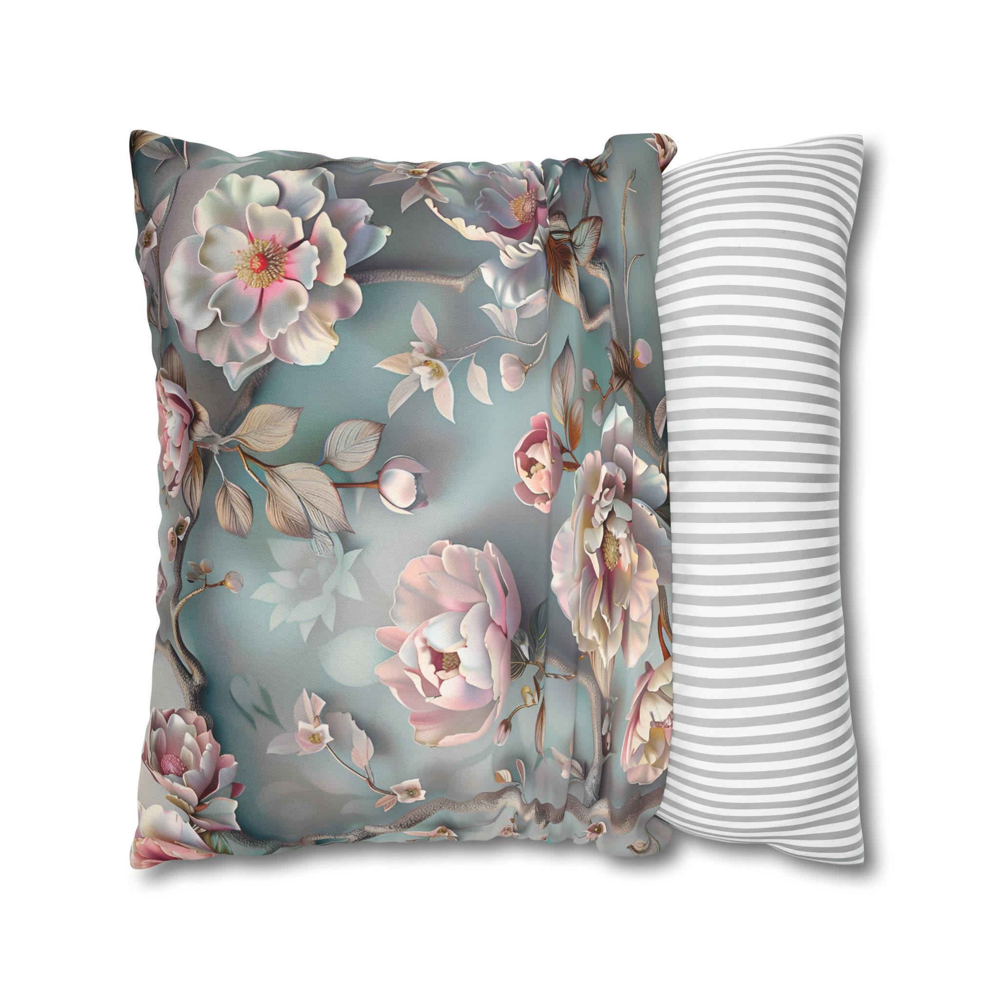Chinoiserie Peony Pillow Cover: Pink Floral Cushion