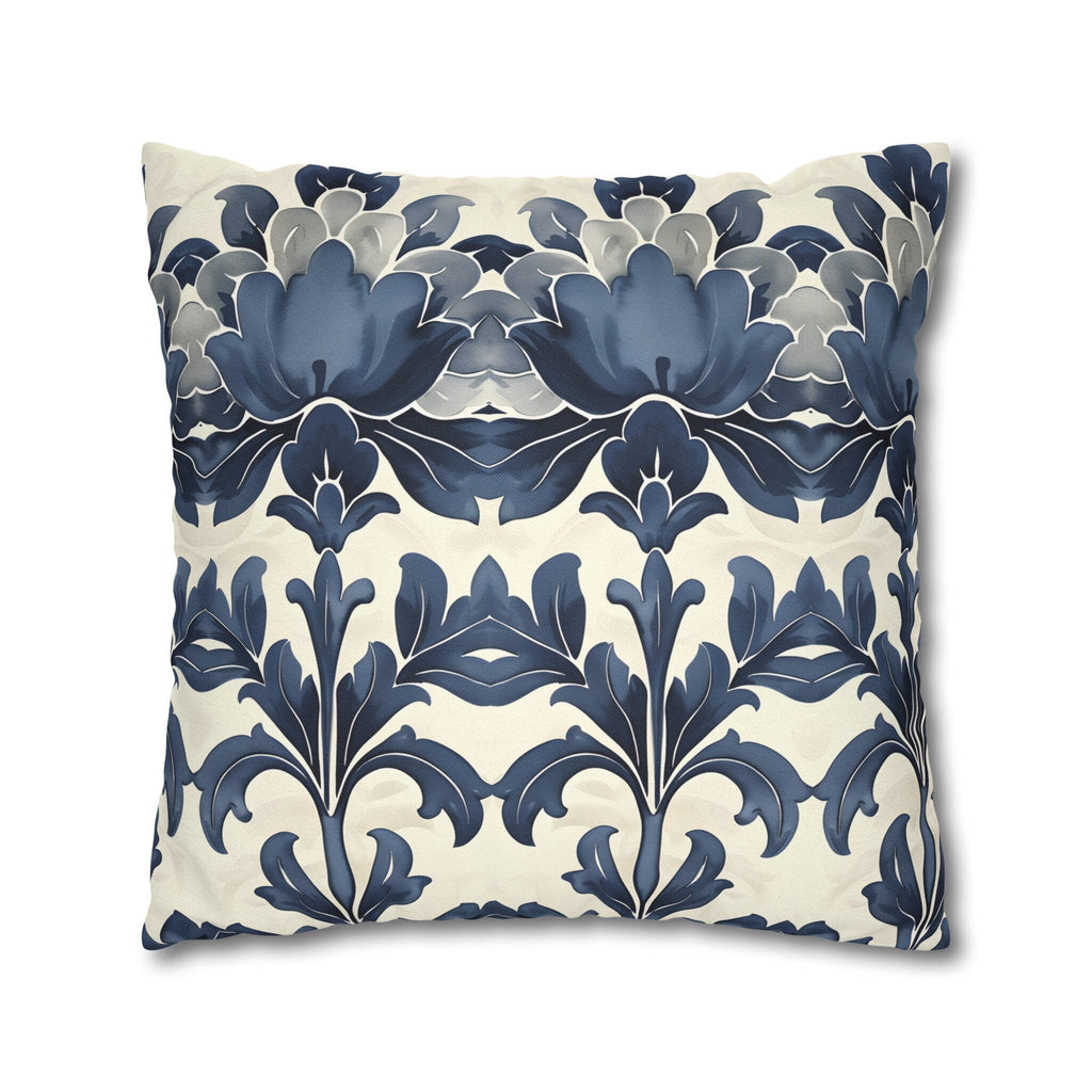 Blue Floral Throw Pillow Cover: French Country Farmhouse Decor