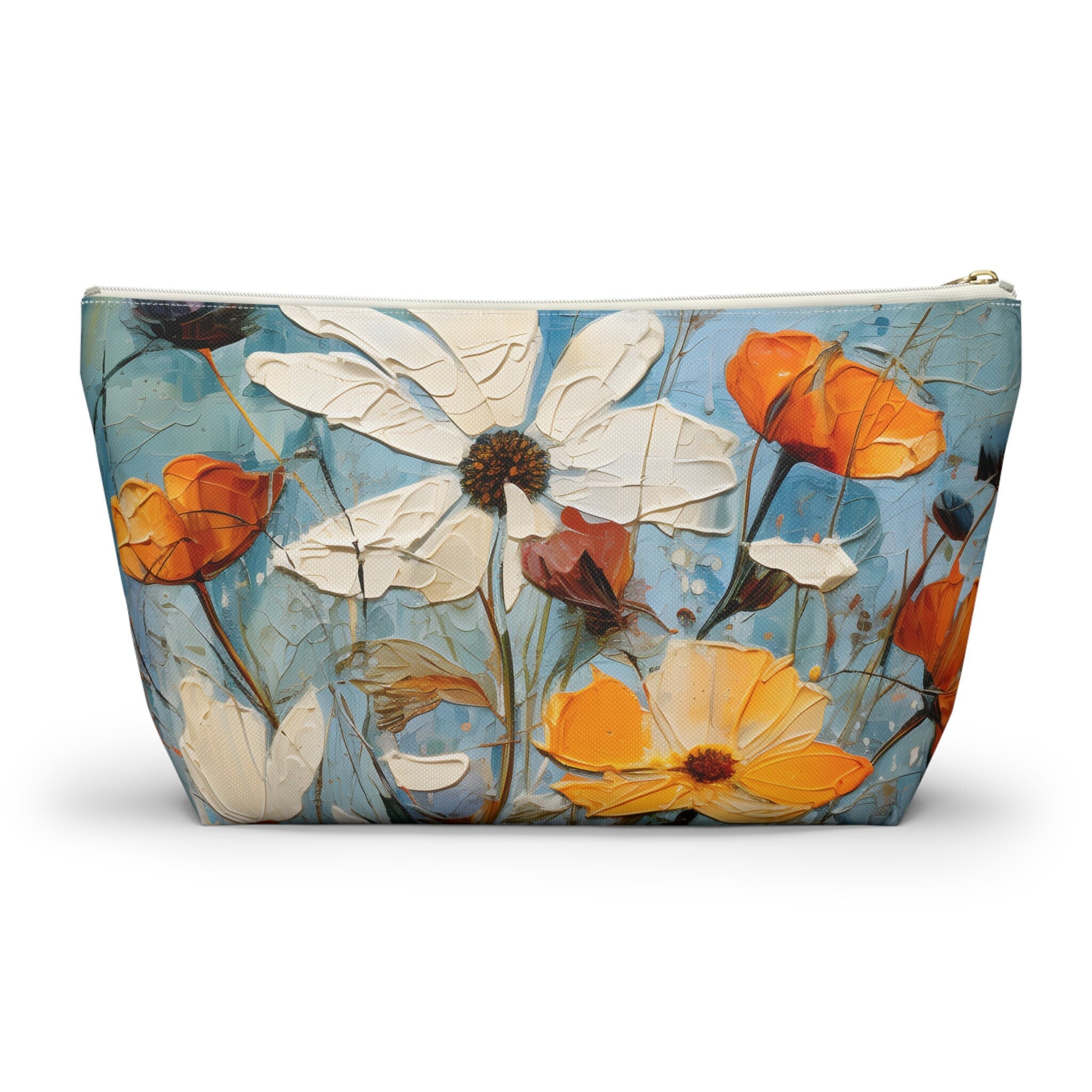 Wildflower Accessory Pouch: Vintage Style Polyester T-Bottom