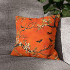 Halloween Chinoiserie Pillow Cover: Bright Orange Five Bats Decor