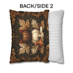 William Morris Inspired Fall Pillow Cover:  Copper, Burnt Orange, Caramel on Dark Brown