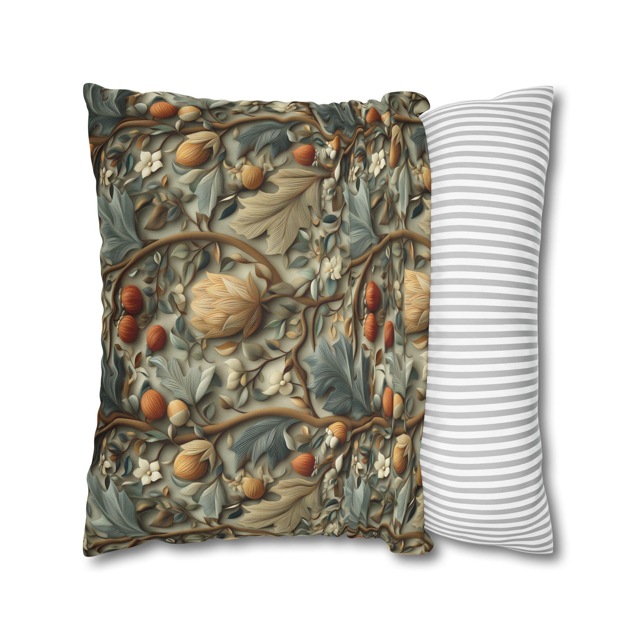 William Morris Autumn Vines Pillow Cover: Botanical Tapestry Fall Decor