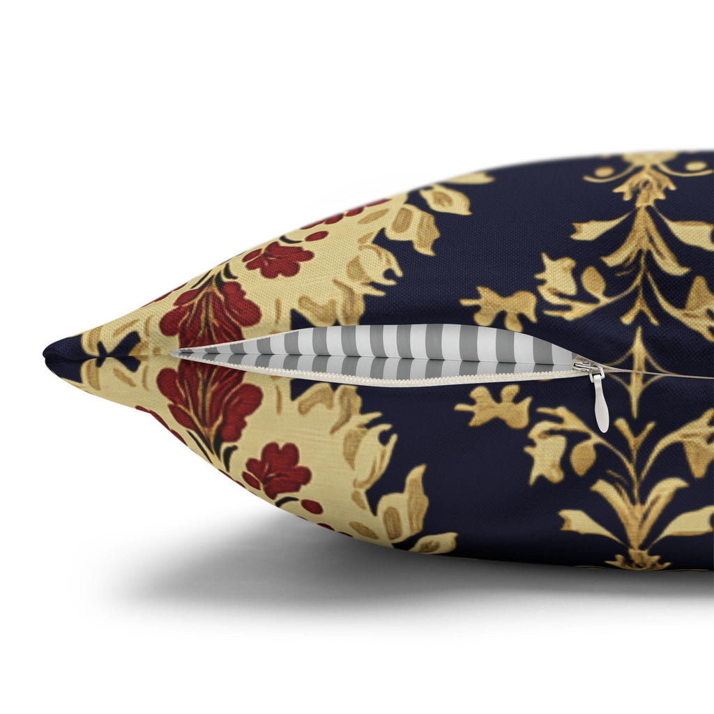 Elegant Ikat Pillow Cover: Navy Gold & Red Holiday and Year Round Decor