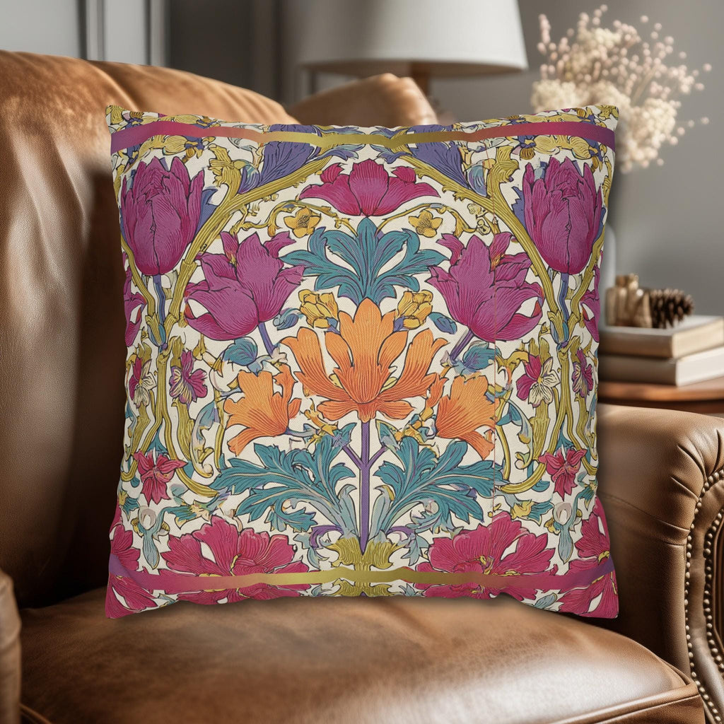 William Morris Style Hyacinth Pillow Cover: John Henry Dearle Inspired Floral