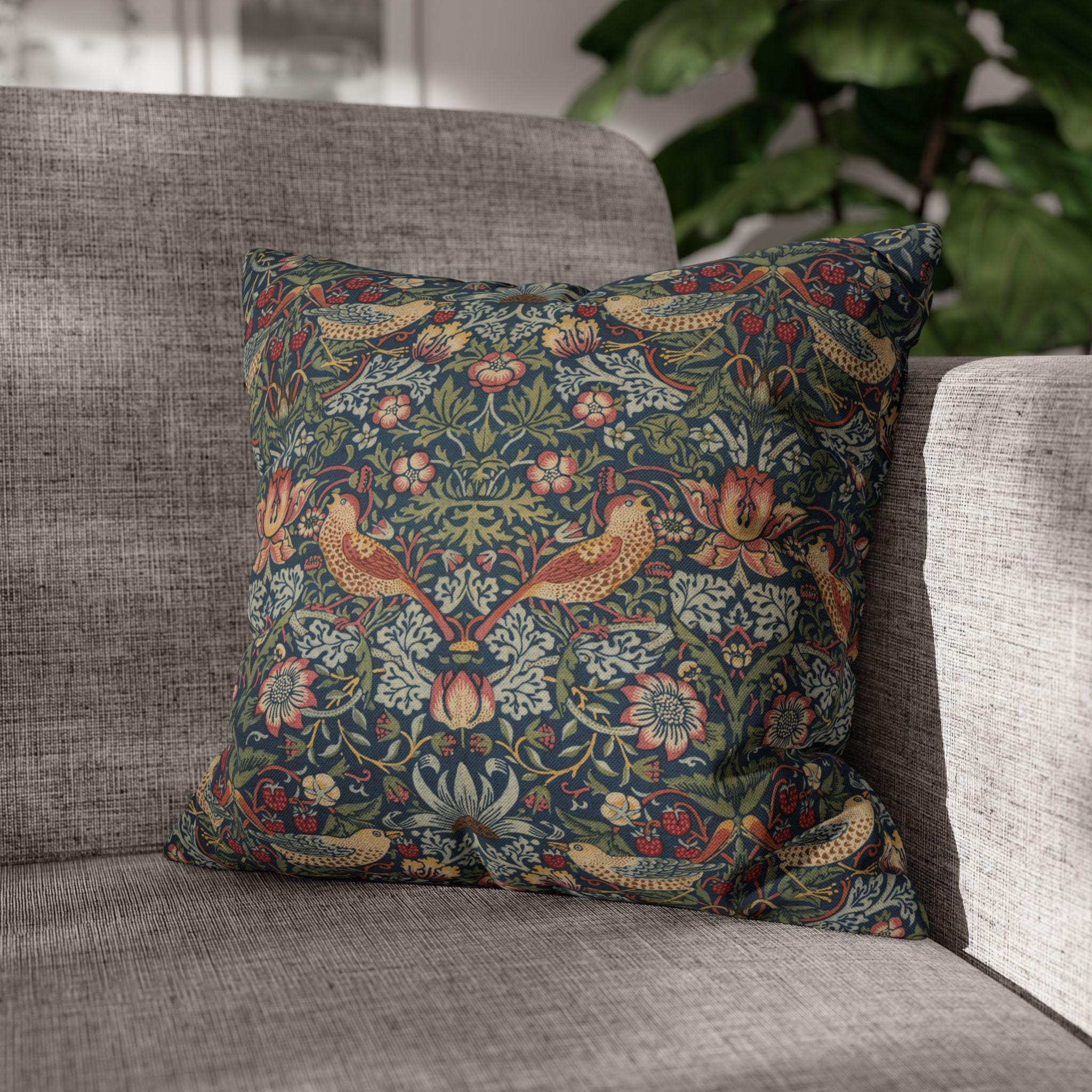 Strawberry Thief Heritage Pillow Cover: William Morris Classic Reimagined
