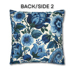 Blue and White Botanical Pillow Cover: Stylized Floral Vine Design