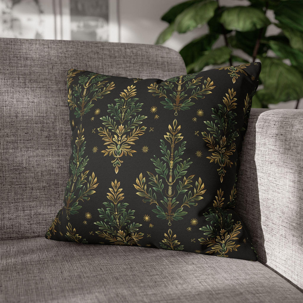 William Morris Christmas Tree Pillow Cover: Gold Botanical Holiday Decor