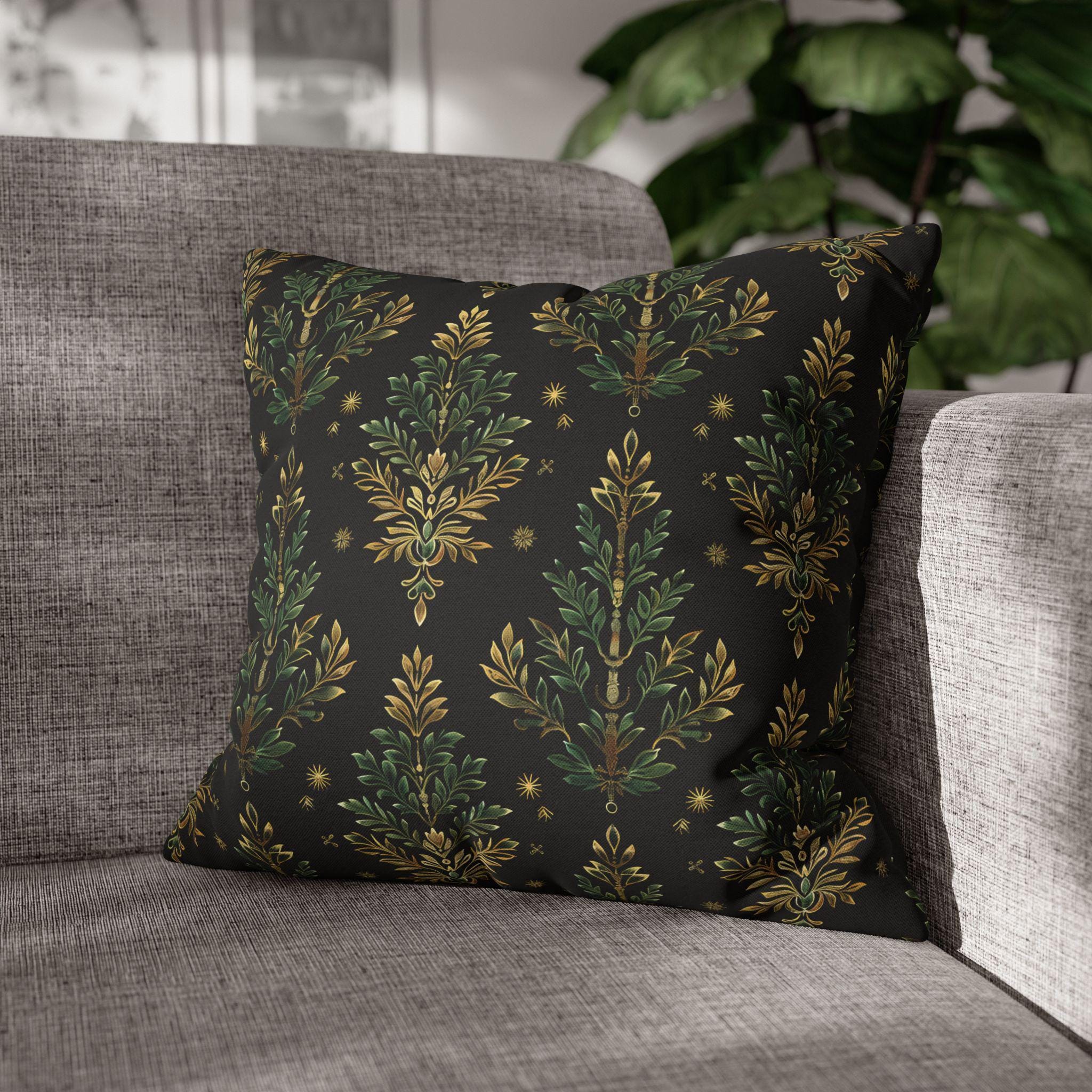William Morris Christmas Tree Pillow Cover: Gold Botanical Holiday Decor