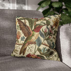 Vintage  Style William Morris Hummingbird Botanical Pillow Cover: Traditional Floral Bird Cushion Home Accent