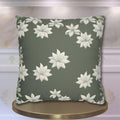 William Morris Inspired Pillow Cover: Botanical White Flowers on Soft Sage
