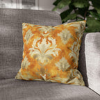 Damask Pillow Cover, Pumpkin Spice Fall Decor, Elegant Accent Pillow