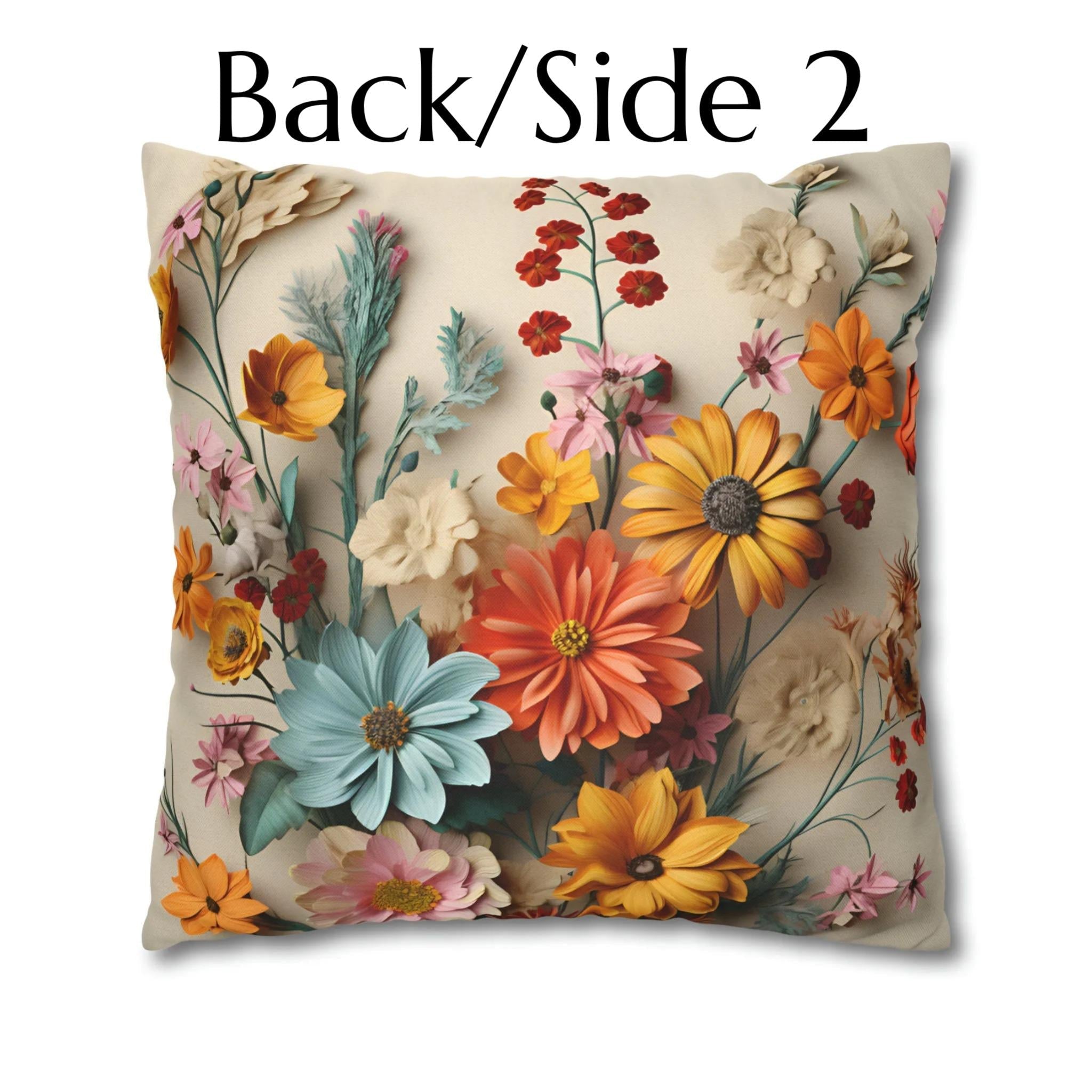 Wildflower Bouquet Pillow Cover: Colorful Floral Design