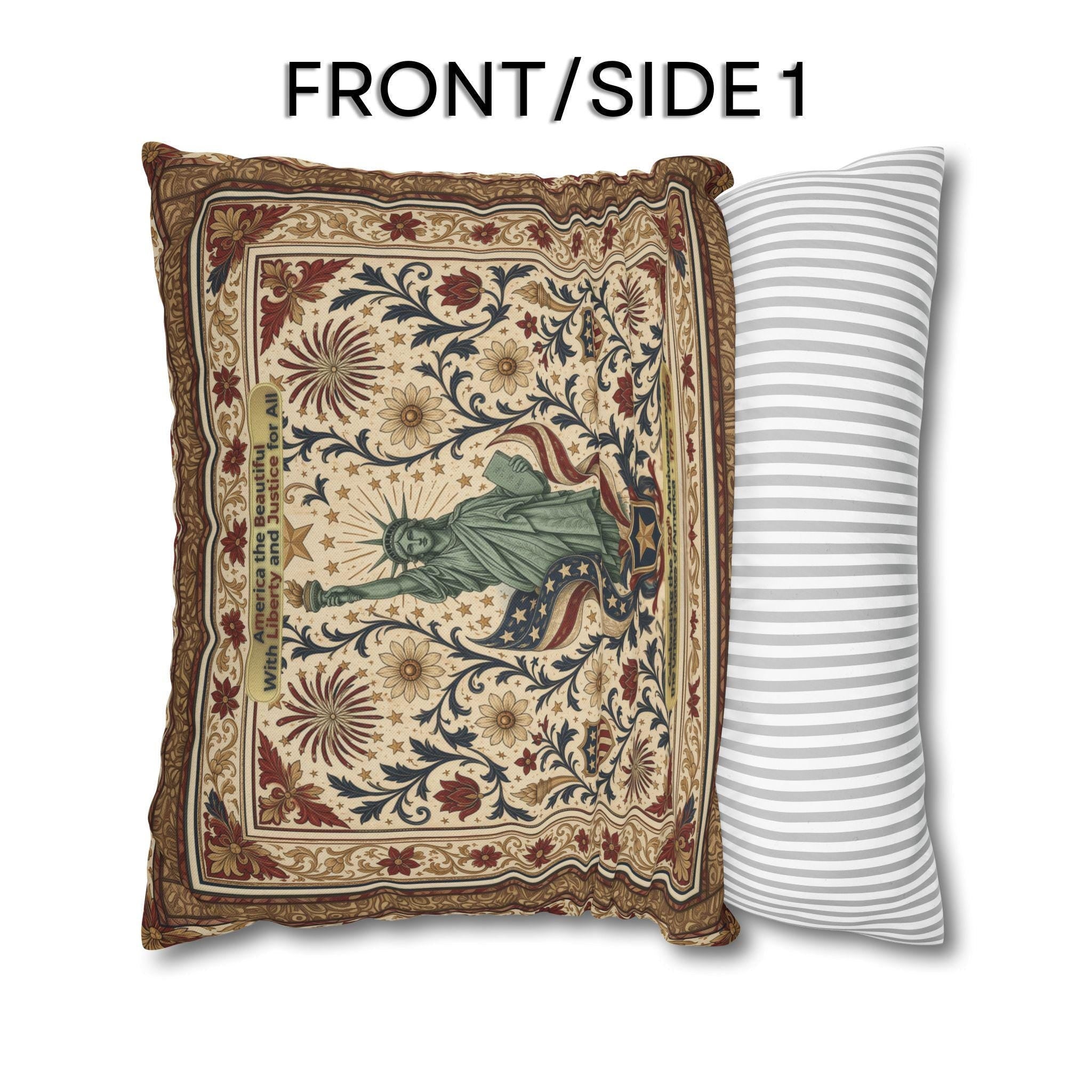 Patriotic Statue of Liberty Pillow Cover: Americana Heritage Design