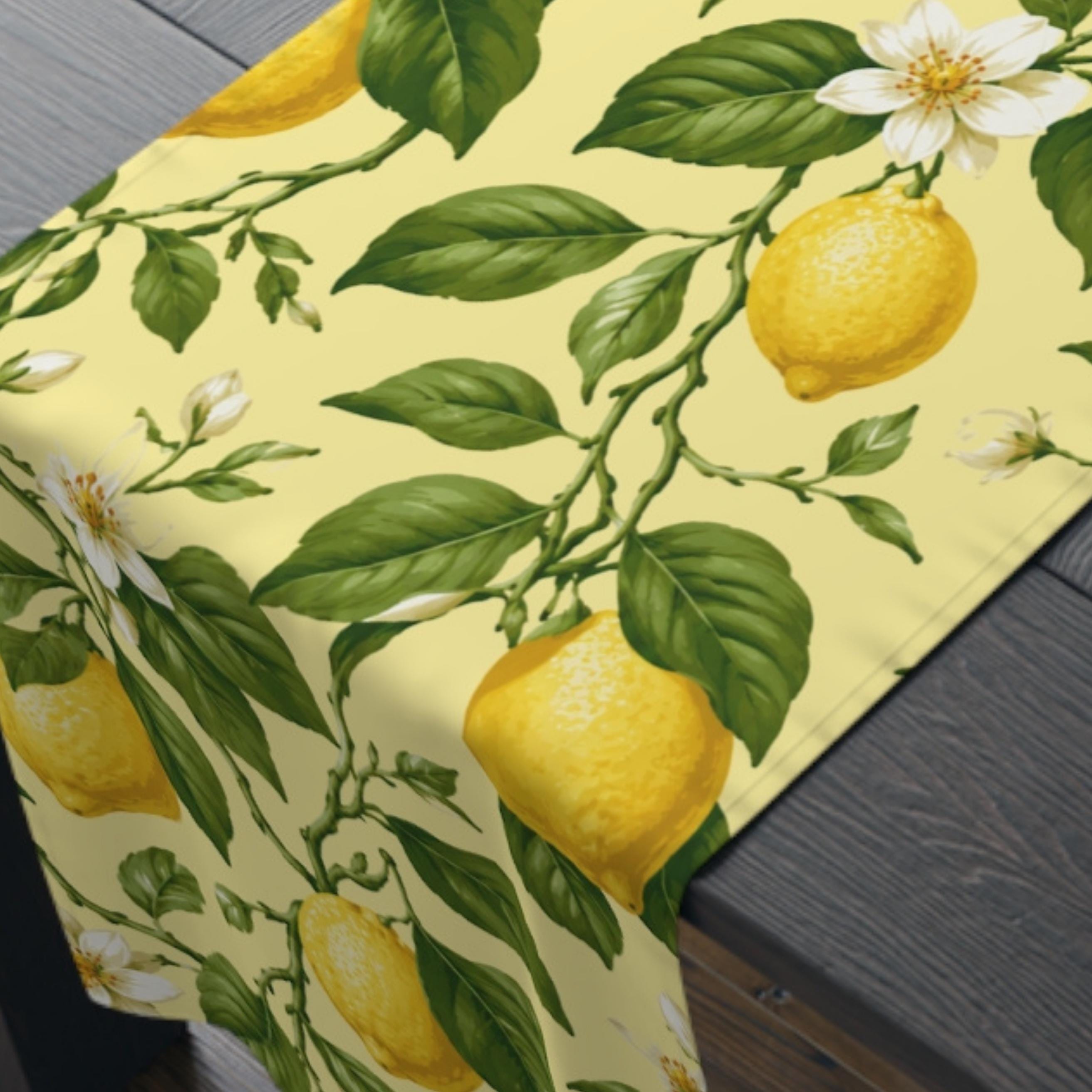 Lemon Table Runner Collection: 7 Citrus and Stripe Variations