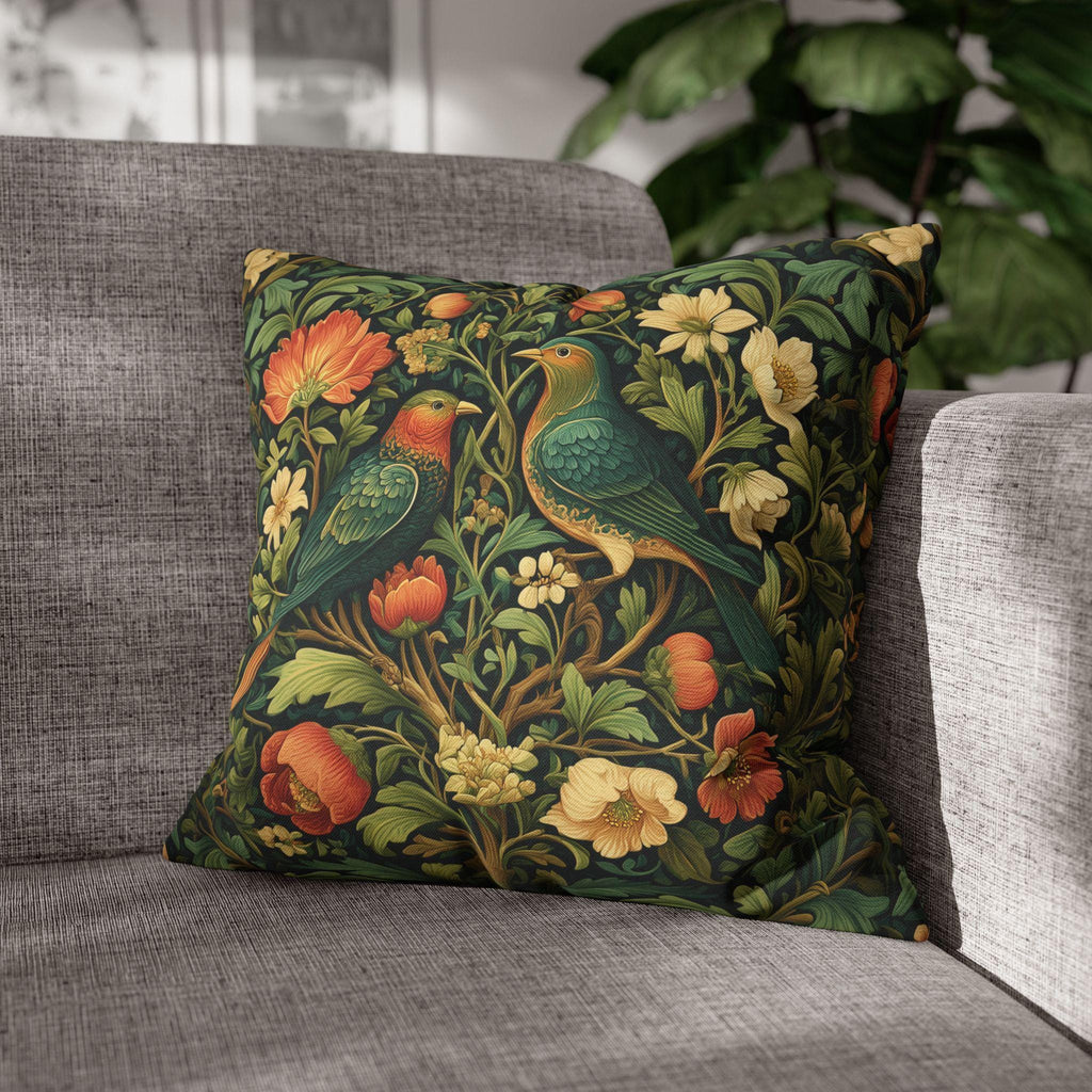 William Morris Love Birds Pillow Cover: Vintage Style Arts & Crafts Floral Cushion