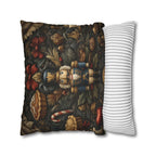 William Morris Nutcracker Pillow Cover: Woodland Holly & Pinecone Holiday Design