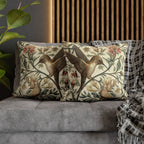 William Morris Hummingbird Pillow Cover: Floral Bird Art