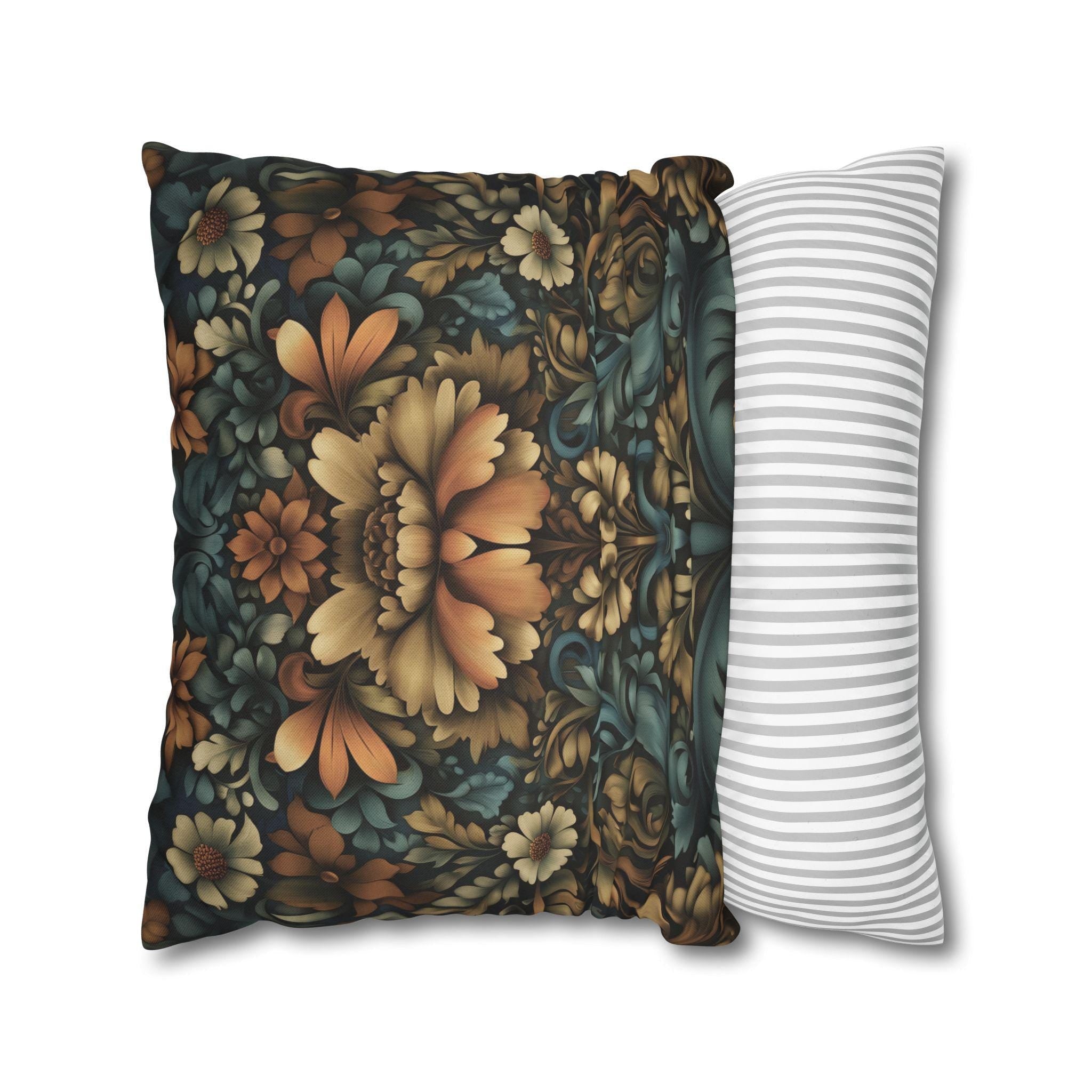 William Morris Fall Pillow Cover: Floral Autumn Vintage Style Tapestry  Accent