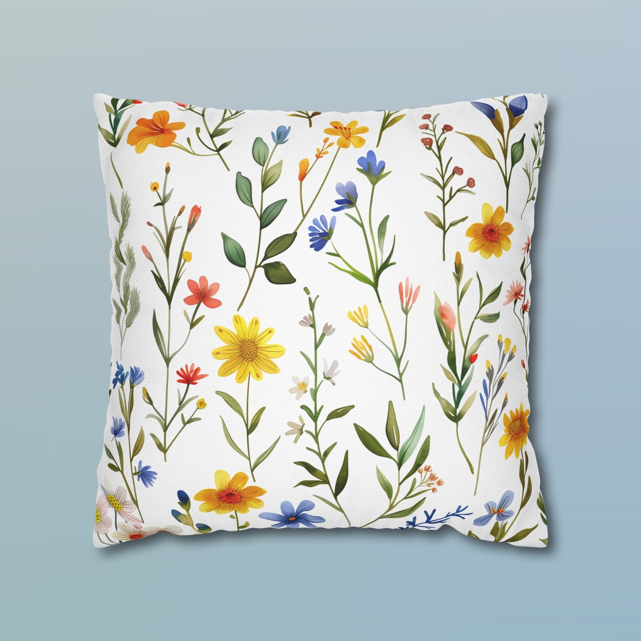 Wildflower Meadow Pillow Cover: Vibrant Floral Accent Cushion
